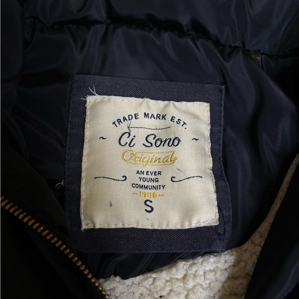 Ci Sono Women's Black Quilted Hooded Lined Jacket Full Zip Pockets Size S - Picture 2 of 5